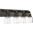 thumbnail image 6 of Progress Lighting Rushton 4-Light Bath Vanity in Brushed Nickel with Clear Glass Shades, 6 of 7