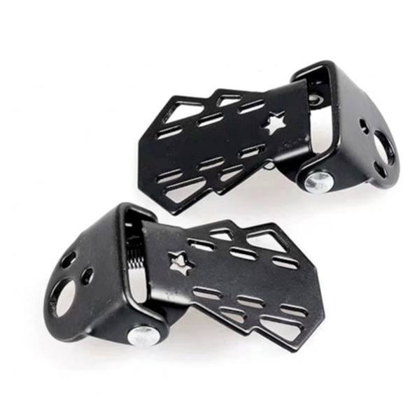 1 Pair Foldable Bike Rear Pegs, Steel Bicycle Passenger Footrest with 12.5mm Hole, Spring-Loaded Anti-Slip Folding Foot Pegs for E-Bike Cruiser Rear Axle, Black