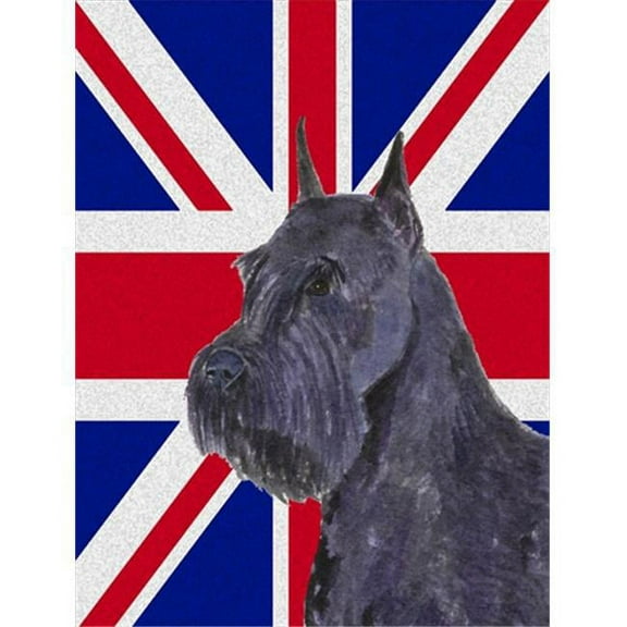 Schnauzer With English Union Jack British Flag Flag Garden Size