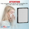 thumbnail image 2 of True HEPA Air Cleaner Filter Replacement Compatible with Blueair 200 SmokeStop 201, 203, 215B, 250E, 270E, and 303 Air Cleaners by LifeSupplyUSA (1 Pack) - 1-Pack, 2 of 5