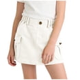 thumbnail image 2 of FRSASU Girls Cargo Skirt Low Waist Button Bodycon Mini Parachute Shorts Skirt Summer Kids Casual Daily Skirts with Pockets White, 2 of 6