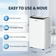 HUMSURE Portable Air Conditioners 12000 BTU Room Air Conditioning Portable for Room, 24H Timer, 5-in-1 Quiet AC Unit as Cooler Dehumidifier Fan, Remote Control Window Kit