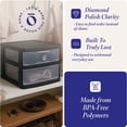 thumbnail image 3 of Homz Plastic 2 Drawer Medium Storage Cart, Black Frame with Clear Drawer, 2 Pack, 3 of 9