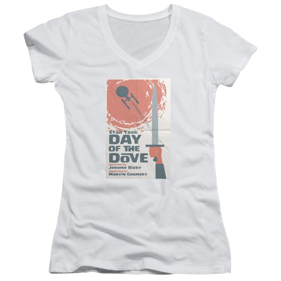 Star Trek Tos Episode 62 Junior Women's V-Neck T-Shirt White