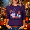 thumbnail image 2 of Yuhangmm Halloween Shirts for Women Casual Women T Shirts Short Sleeve Crew Neck Graphic Print for Everyday Comfort and Style Purple XXL, 2 of 4