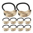 thumbnail image 1 of WHAMVOX 10Ud Metal Ponytail Hair Cuffs Dorados Con Hoja Para Eventos Y Uso Diario, 1 of 6