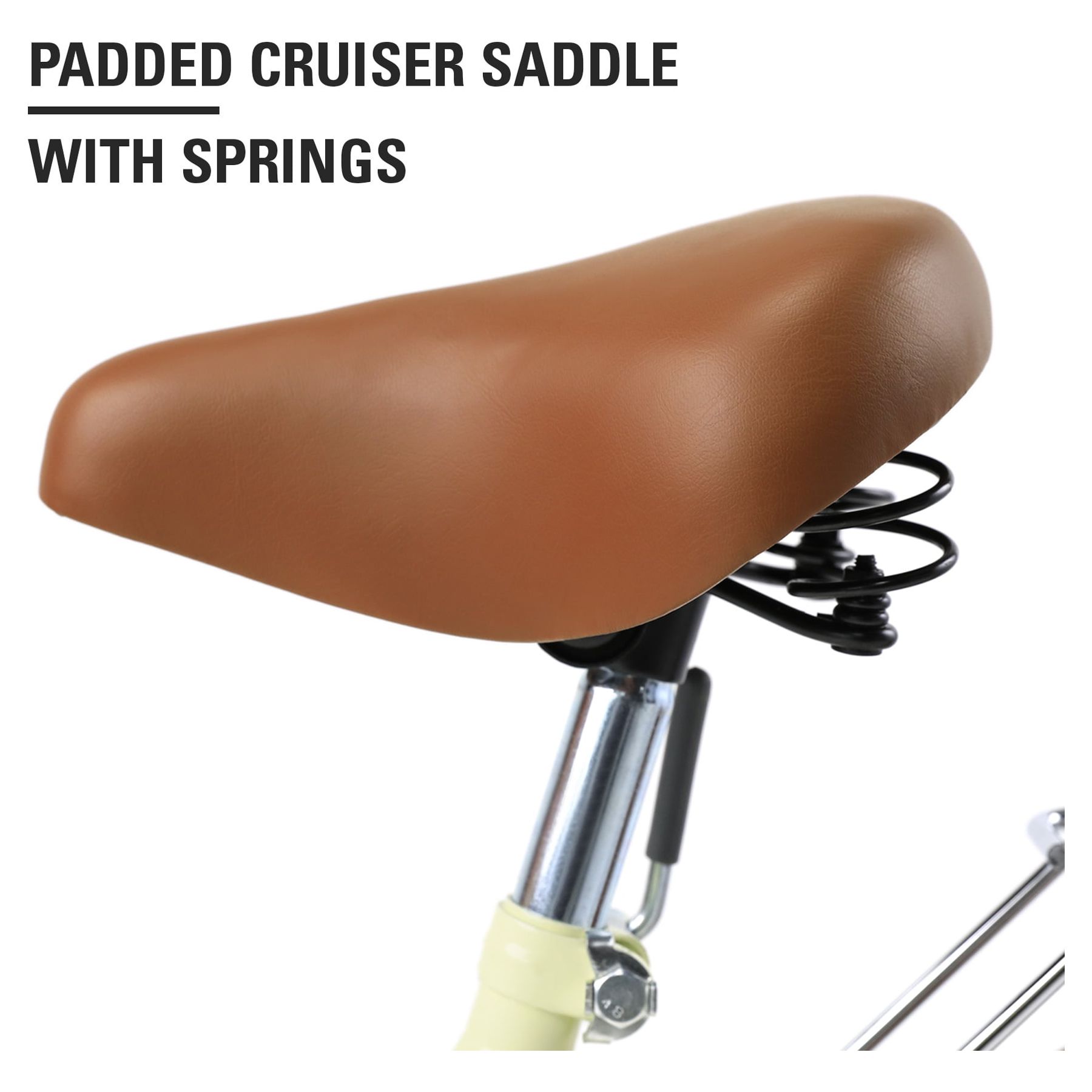 Viribus Extra Cushioned Spring Suspension seat 24'' Cruiser Bikes