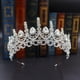 thumbnail image 2 of Zhuge Tiara de boda para novia, diadema de princesa, corona de novia, joyería para el cabello con diamantes de imitación de cristal, decoración para novia, cumpleaños, graduación, boda (plateada), 2 of 5