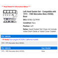thumbnail image 2 of Left Head Gasket Set - Compatible with 1973 - 1980 Mercedes-Benz 450SEL Base 1974 1975 1976 1977 1978 1979, 2 of 2