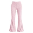 thumbnail image 5 of Otvok Women Ribbed Lounge Trousers, Elastic High Waist Slim Fit Flare Casual Pants for Daily Street Outfits, 5 of 7