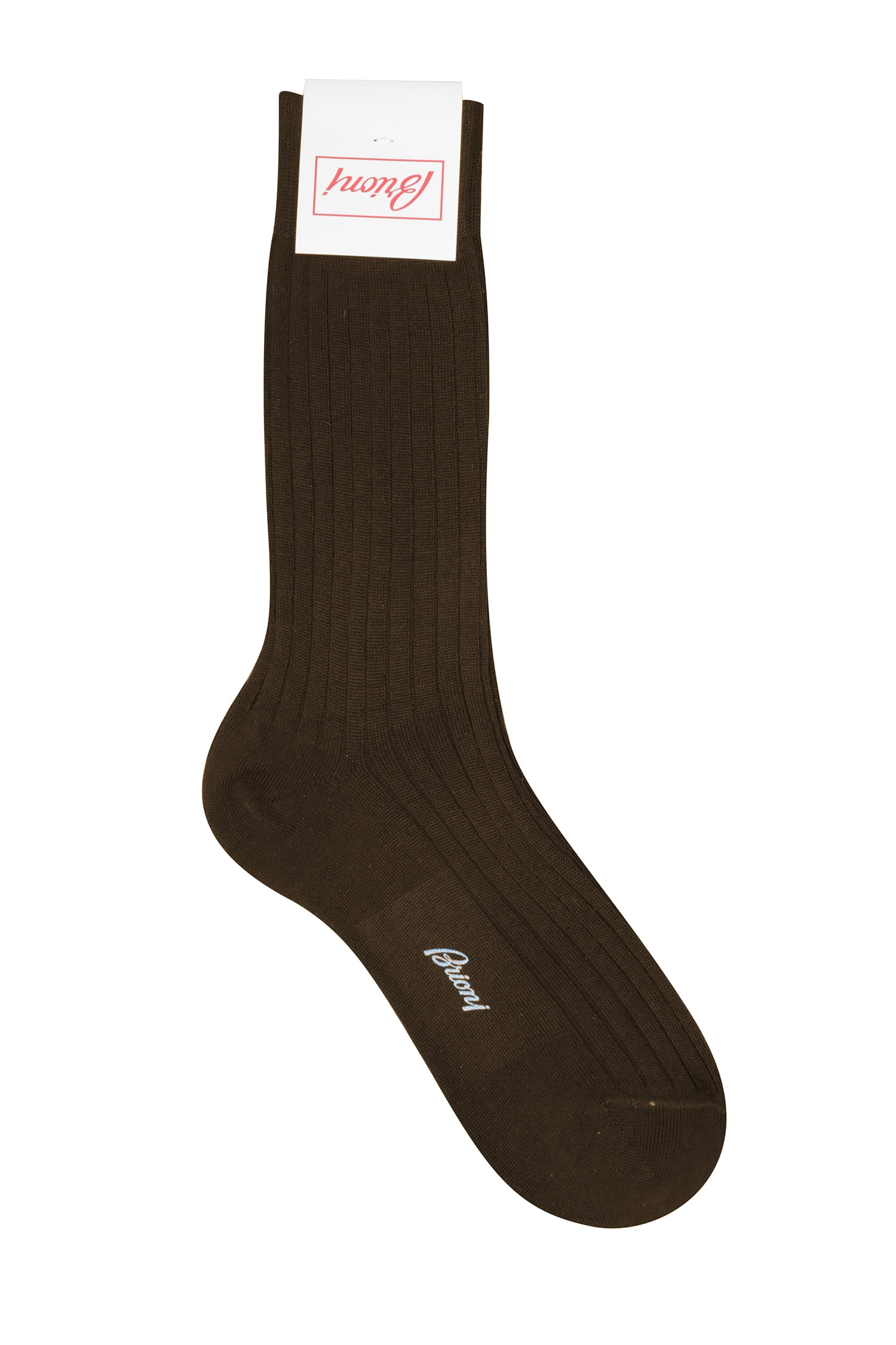 Brioni Men's 100% Cotton Gray Long Socks 