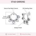 thumbnail image 5 of LeCalla 925 Sterling Silver Stud Earrings for Women | Vintage Round Filigree Stud Earring, 5 of 7