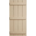 thumbnail image 3 of Ekena Millwork 22"W x 86"H Rustic Four Board Joined Board-n-Batten Sandblasted Faux Wood Shutters (Per Pair), Primed Tan, 3 of 11