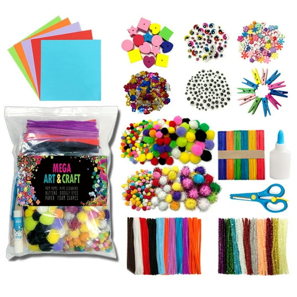 Amdohai DIY Trousse de Fournitures d'Arts et de Bricolage 1200 Pcs Ensemble de Matériel d'Activité Fait à la Main Cadeau Éducatif pour Étudiants