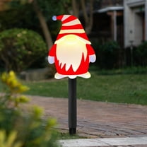 Eespoir Christmas Solar Lights Outdoor, 5Pcs Solar Garden Pathway Stake Lights, Classic Christmas Garden Decoration Lights, for Garden, Front Door, Patio