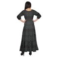 thumbnail image 3 of Moomaya Printed Round Neck 3/4 Sleeve Long Maxi Dress With Drawstring Waist, 3 of 3