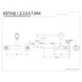 thumbnail image 2 of Kingston Brass KS7243AX 8-Inch Center Wall Mount Bathroom Faucet, Antique Brass, 2 of 2