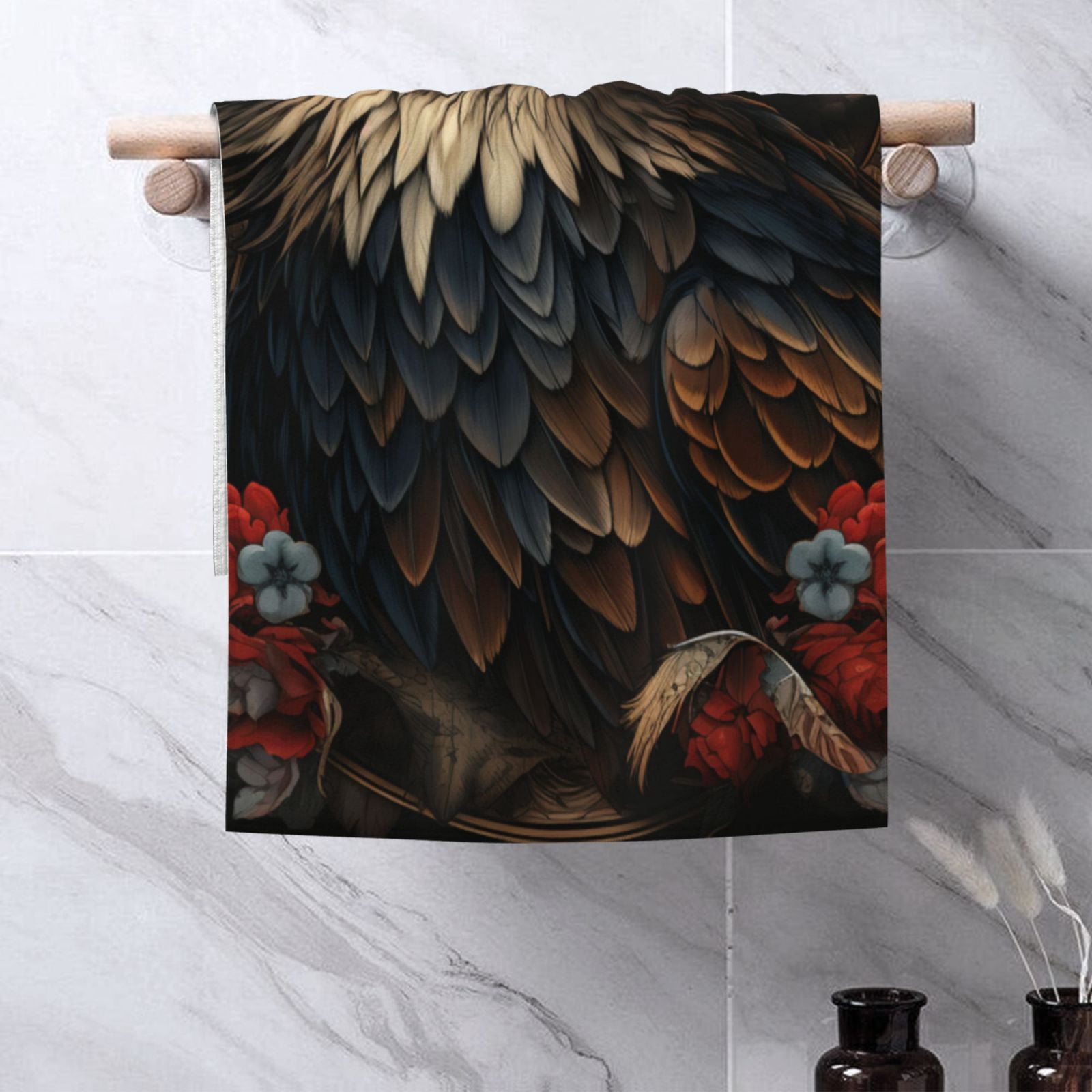 USA Navy Eagle American Flag United States Art 27.5" x 16" Ultra Soft Hand Towel, Face Wash Cloth for Bathroom, Gym, Travel, Pool