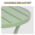 thumbnail image 6 of Outdoor Round Side Table, Light Green Powder-Coated Metal Frame, Adjustable Non-Slip Feet, Compact End Table, for Patio Balcony Living Room Bedroom, 6 of 7