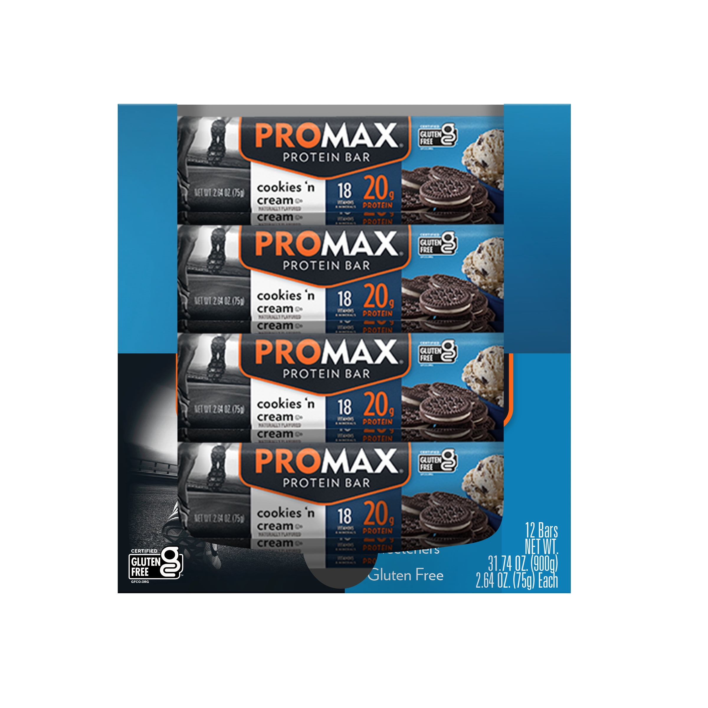 Promax Cookies 'n Cream, 20g High Protein, Gluten Free, 12 Count