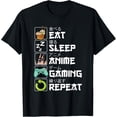 thumbnail image 1 of Eat Sleep Anime Gaming Repeat Kawaii Otaku Anime Manga Camiseta, 1 of 2