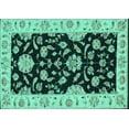 thumbnail image 1 of Ahgly Company Indoor Rectangle Persian Turquoise Blue Traditional Area Rugs, 8' x 12', 1 of 4