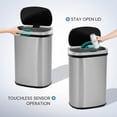 thumbnail image 5 of Bigacc 13 Gallon(50 L) Kitchen Trash Can with Touch-Free & Motion Sensor, Automatic Stainless-Steel Garbage Can, Anti-Fingerprint Mute Designed Trash Bin Brushed Stainless Steel, 5 of 9