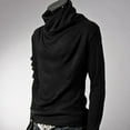 thumbnail image 3 of Chic Men Solid Color Heap Collar Long Sleeve Pullover Bottoming Top Slim T-shirt, 3 of 8