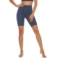 thumbnail image 3 of Stelle Women’s 8” High Waisted Yoga Shorts with Two Side Pockets, 3 of 5