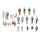 thumbnail image 1 of Paquete de 50 figuras pintadas multicolor a escala 1:30, modelos de personas para tren, parque, , juego, de muñecas, escenas en, 1 of 9