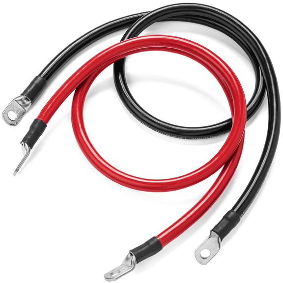 Spartan Power 2 Foot 4 AWG Battery Cable Set with 3/8" M10 Ring Terminals