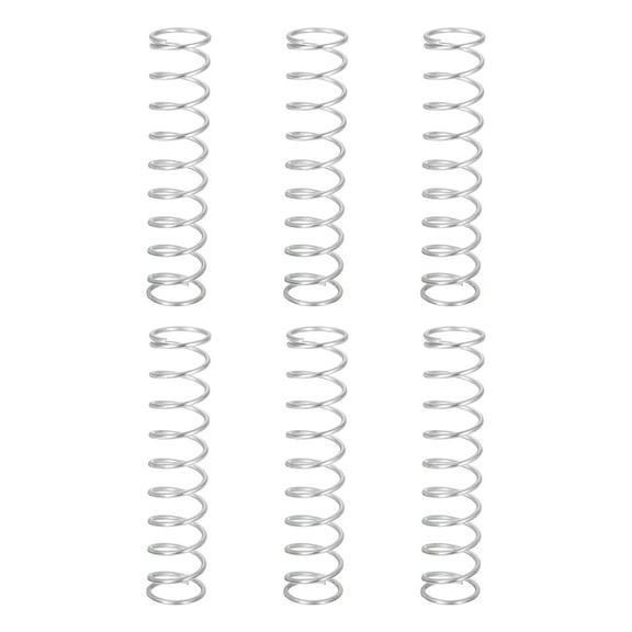Uxcell 6Pack Compression Springs, 1.6mm Wire Diameter x 18mm OD x 80mm Length Stainless Steel Extension Spring, Silver