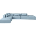 thumbnail image 3 of Meridian Furniture Cube Lt. Blue Vegan Leather 6-Pc. L-Shaped Modular Sectional, 3 of 10