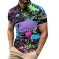 thumbnail image 2 of Polo T Shirts for Men Printing Short Sleeve Men's Polo Shirts Short Sleeve Sport Ribbed Collared Tee Comfy Casual Golf Shirts, 2 of 4