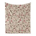 thumbnail image 1 of Romantic Soft Flannel Fleece Blanket, Europe French Paris Themed Eiffel Tower Bakery Letterings Hearts Artwork Print, Cozy Plush for Indoor and Outdoor Use, 50" x 60", Magenta Cream, by Ambesonne, 1 of 6
