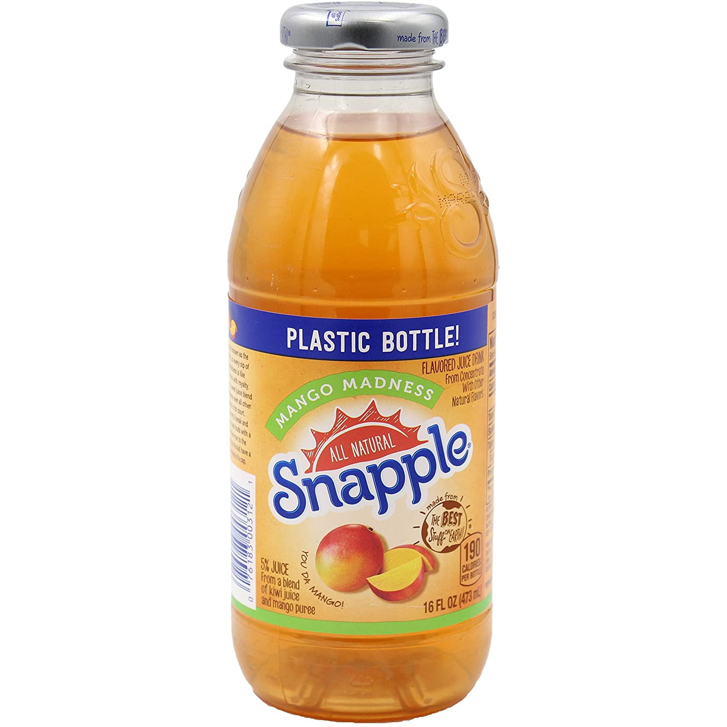 Snapple Mango Madness, All Natural, 16 Fl Oz (Pack of 8, Total of 128 Fl Oz)