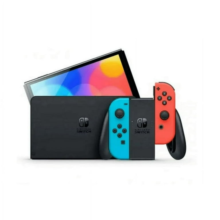 Nintendo Switch OLED Model w/Neon Red and Neon Blue Joy-Con