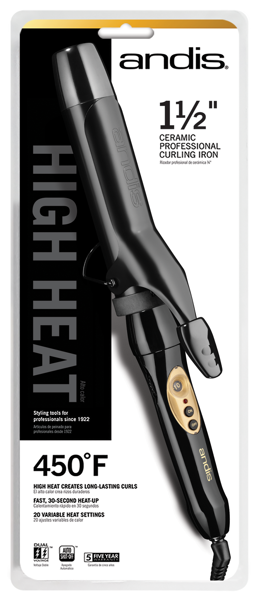 Andis Professional High Heat Curling Iron