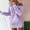 Purple, variant on Babysbule Dresses For Women Ladies Stylish Solid Color Drawstring Pleated Long Sleeve Vacation Party Dress