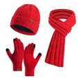 thumbnail image 1 of TBWNWG Thickened Solid Color Winter Hat Scarf and Gloves Three Piece Set for Cold Weather,Sizes One Size, 1 of 4