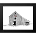 thumbnail image 2 of Schell, Jennie Marie 14x12 Black Modern Framed Museum Art Print Titled - Old Barn Us Flag Black And White, 2 of 5