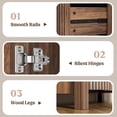 thumbnail image 2 of Aufeile Set of 3 Sideboard Buffet Cabinet with Storage, Modern Modular Fluted Accent Cabinet with 3 Drawers & Adjustable Shelves for Dining Room Living Room, Walnut, 2 of 9