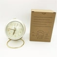 thumbnail image 5 of Small Desk Clocks For Shelf Bedroom Office, Table Alarm Clocks, Gold Vintage Metal Living Room Decor Clock, 5 of 5