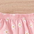 thumbnail image 5 of Pajamas for Kids Kids Baby Girls'summer Flower Printed Casual Short Sleeve Tops and Shorts Two Piece Pajamas Set Baby Girl Pajamas Light Pink 18 Months-24 Months, 5 of 6