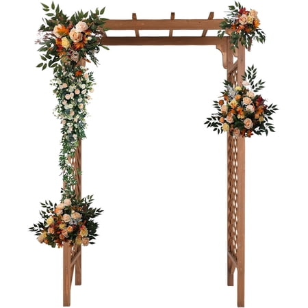 85inch Wooden Garden Arch Wedding Arch for Ceremony, Garden Arbor Trellis for Climbing Plants Vines, Easy Assembly, Outdoor Flower Arches Wedding Arbor for Bridal Party$$Garden & Patio