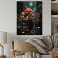 thumbnail image 2 of Designart "Mushroom Serenity Red and Grey Whimsy III" Landscape & Nature Print on Natural Pine Wood, 2 of 5