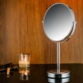 thumbnail image 5 of OVENTE 8" Tabletop Makeup Mirror with 1X/7X Magnification 360° Swivel Design and Double-Sided Free-Standing Vanity Mirror Perfect for Bathroom, Bedroom, Office & Travel, Polished Chrome MNLMT80CH1X7X, 5 of 8