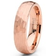 thumbnail image 2 of Metal Masters Mens Tungsten Carbide Wedding Band Ring Hammered Rosegold-Tone Comfort-Fit 6mm Unisex, 2 of 6