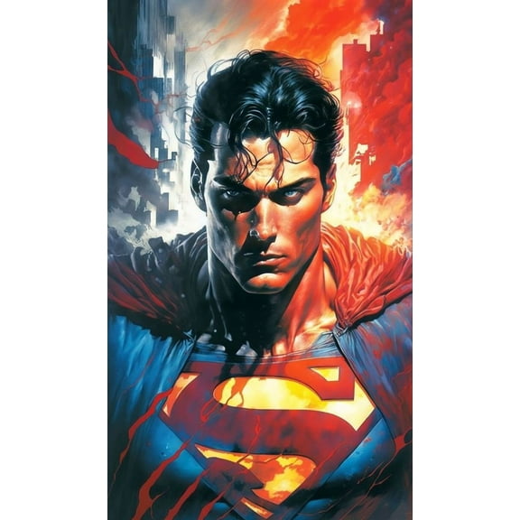 DC Superman Diamond Painting Kits for Adults, DIY 5D Round Full Drill Art Perfect for Relaxation Wall Decor crafts, holiday relaxation Home Wall Art Decoration 11.81x15.57inch
