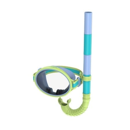 Speedo Kids' Porto Snorkel Mask Set - Blue/Lime Green